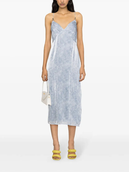 Floral-Print Slip Midi Dress
