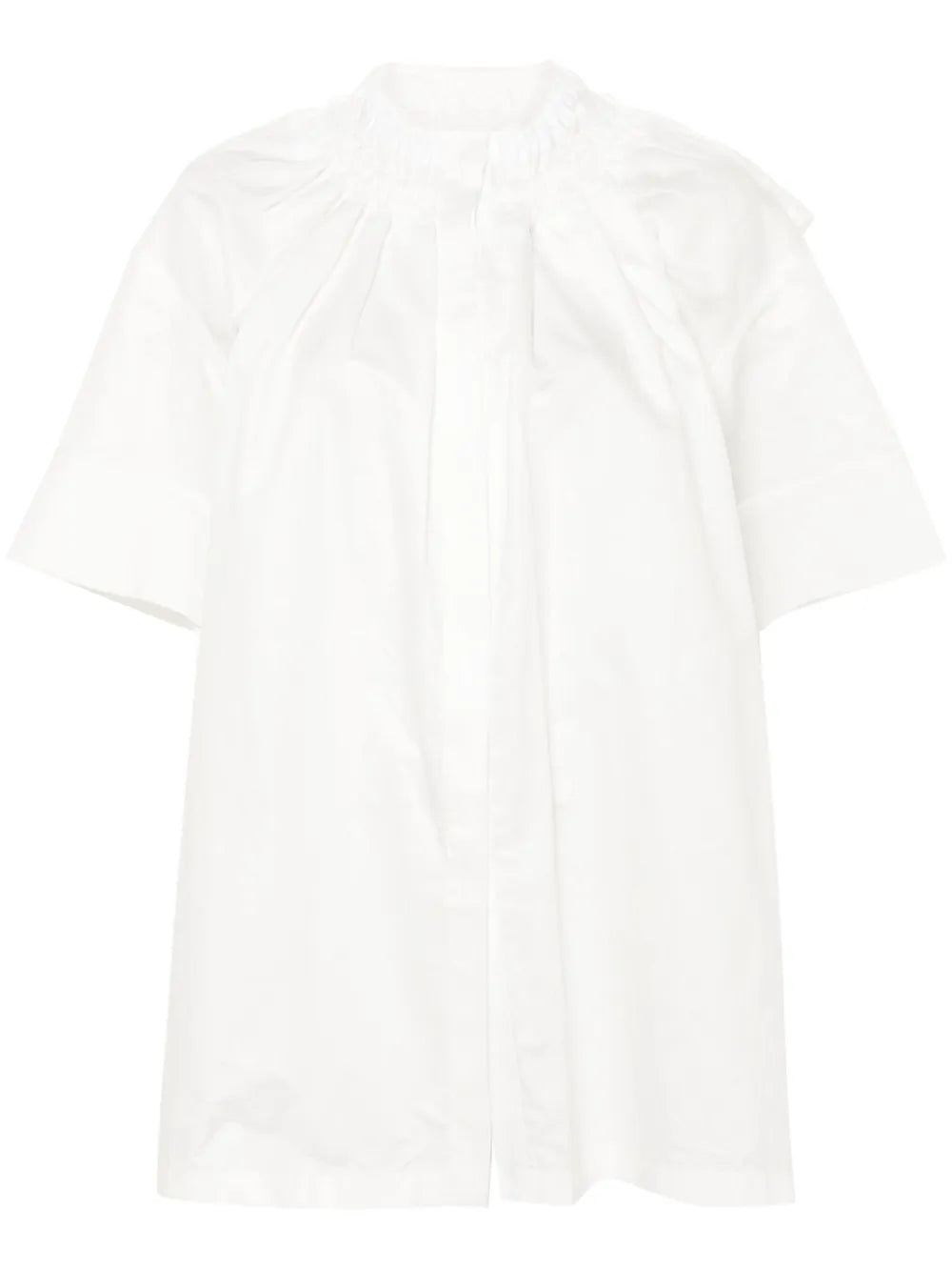 Long Ruffle-Collar Shirt