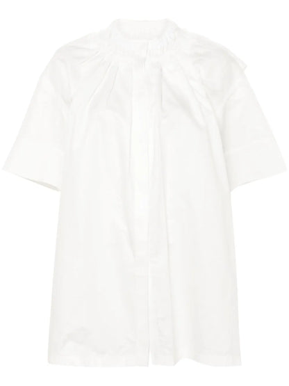 Long Ruffle-Collar Shirt