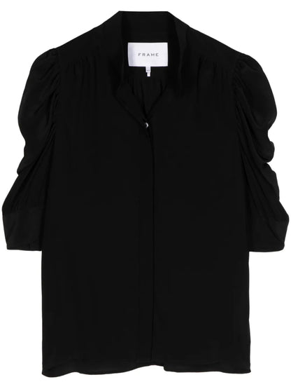 Ruched Silk Blouse