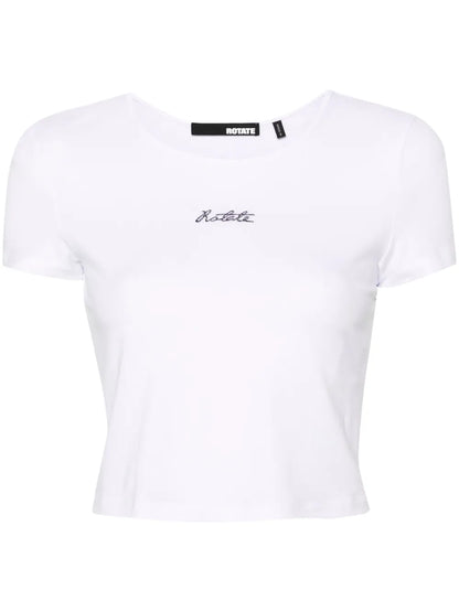 Logo-Embroidered Cropped T-Shirt
