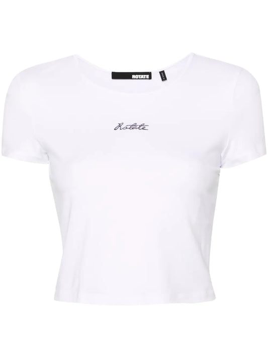 Logo-Embroidered Cropped T-Shirt