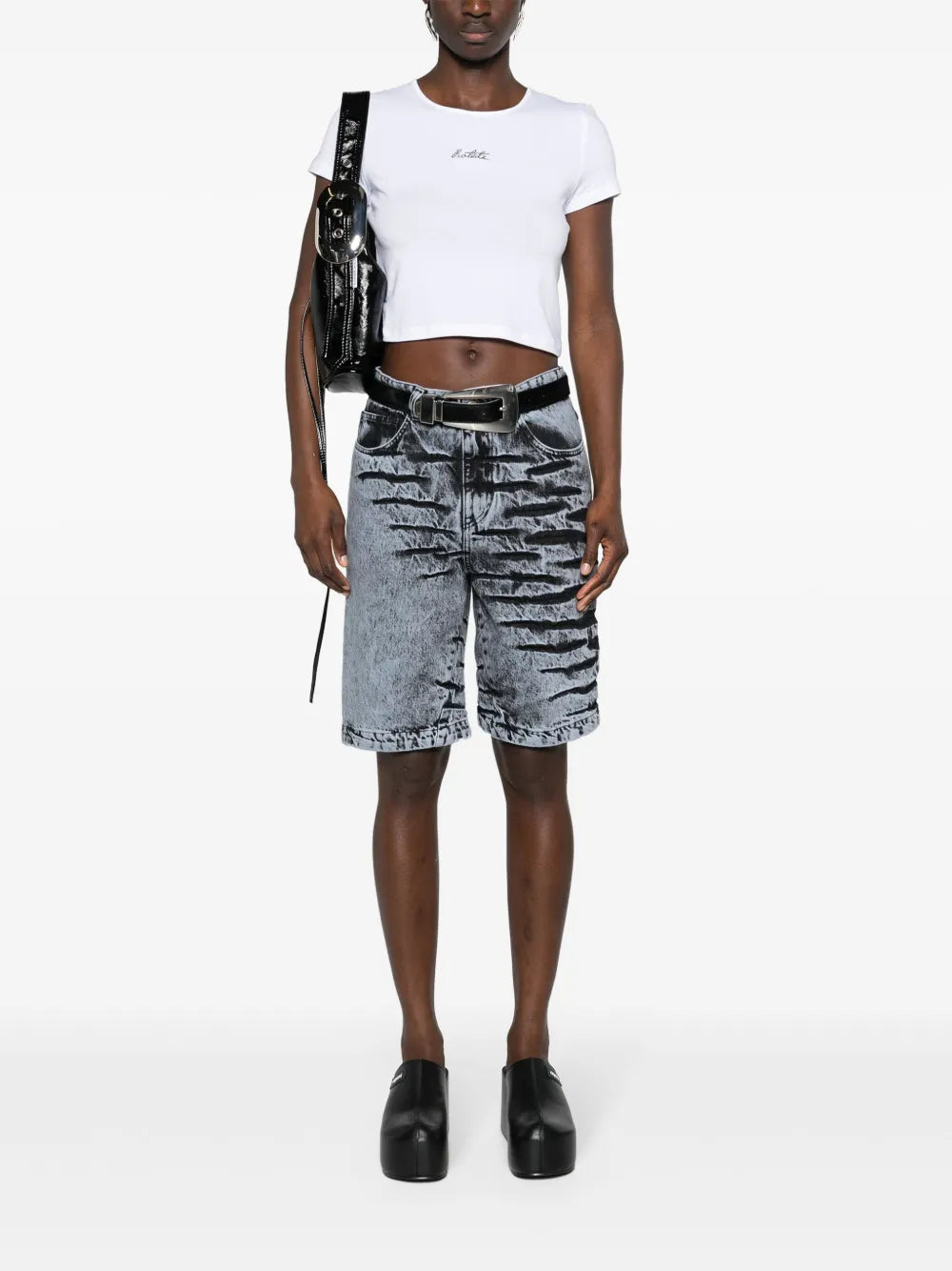 Logo-Embroidered Cropped T-Shirt