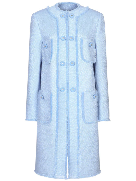 Single-Breasted Bouclé Coat