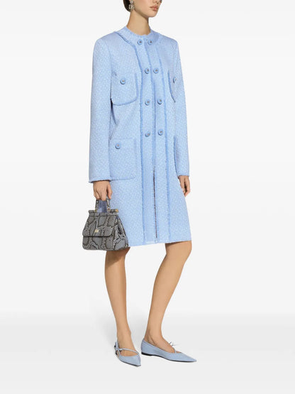 Single-Breasted Bouclé Coat