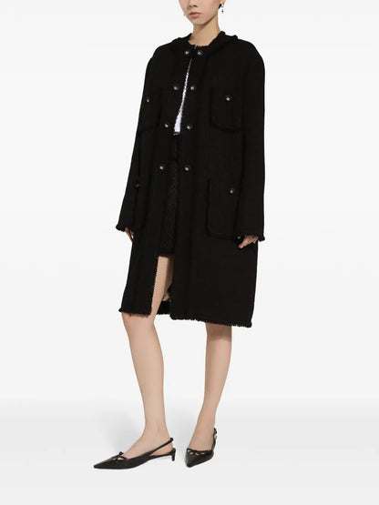 Single-Breasted Bouclé Coat