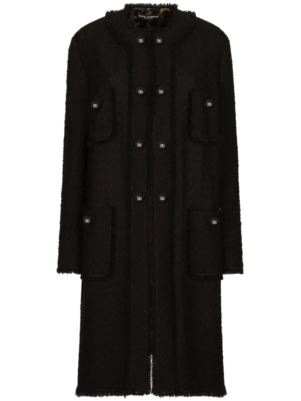 Single-Breasted Bouclé Coat