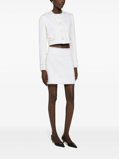 Frayed Cropped Jacket
