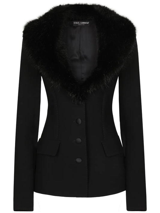 Faux-Fur Collar Jacket