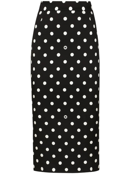 Polka-Dot Pencil Skirt