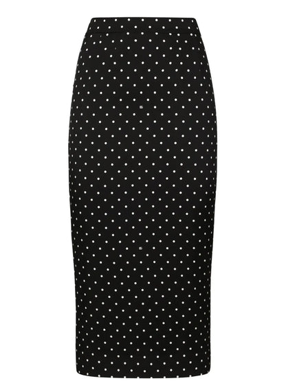 Polka-Dot Pencil Skirt