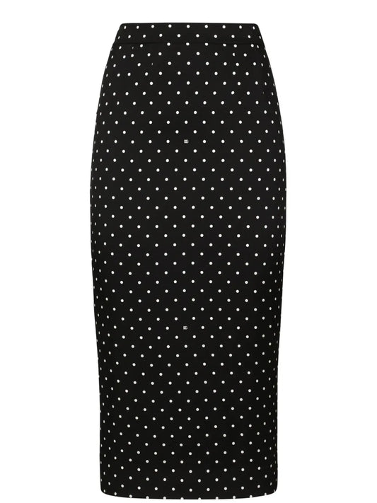 Polka-Dot Pencil Skirt