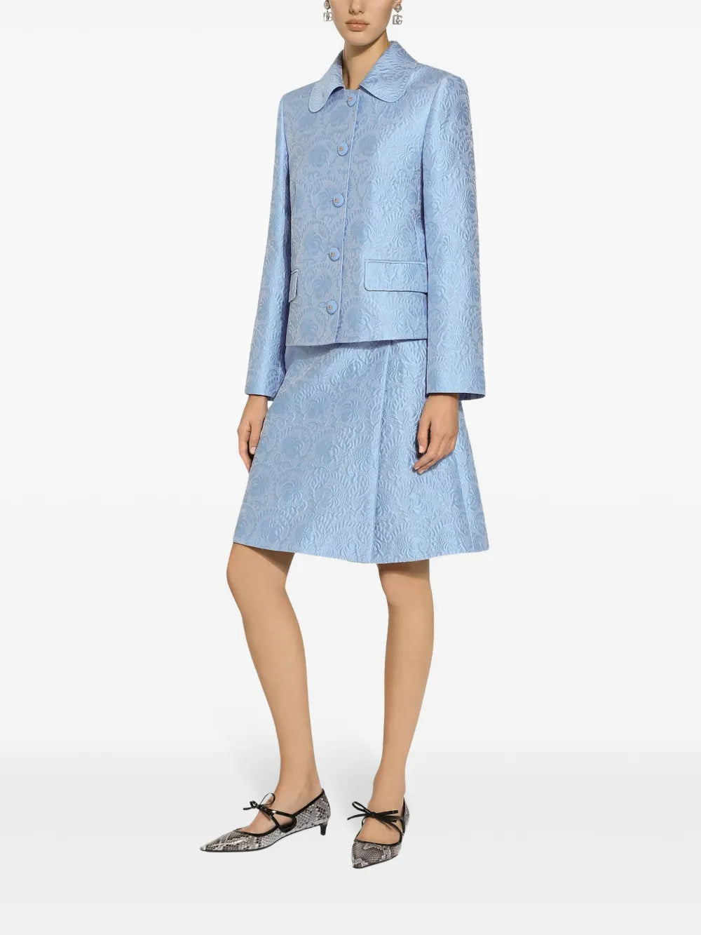 Brocade A-Line Midi Skirt