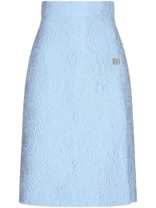 Brocade A-Line Midi Skirt