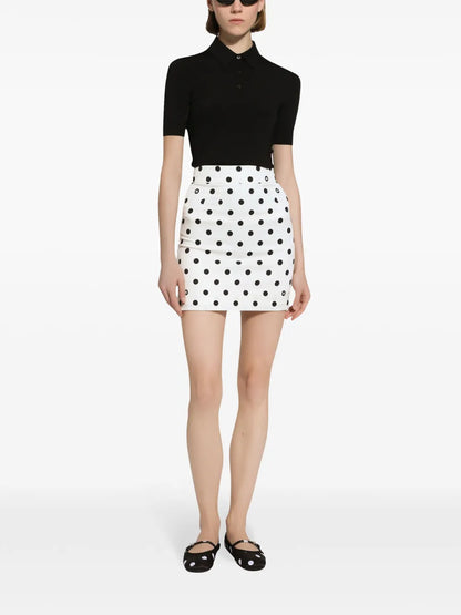 Polka-Dot Mini Skirt