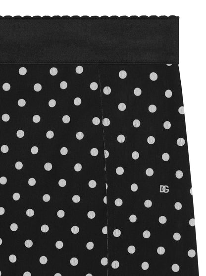 Polka-Dot Print Pencil Skirt