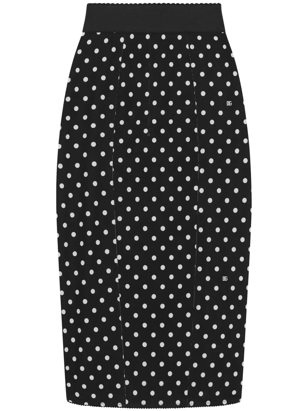 Polka-Dot Print Pencil Skirt