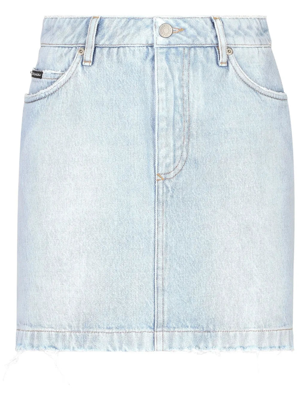 Logo-Plaque Denim Skirt