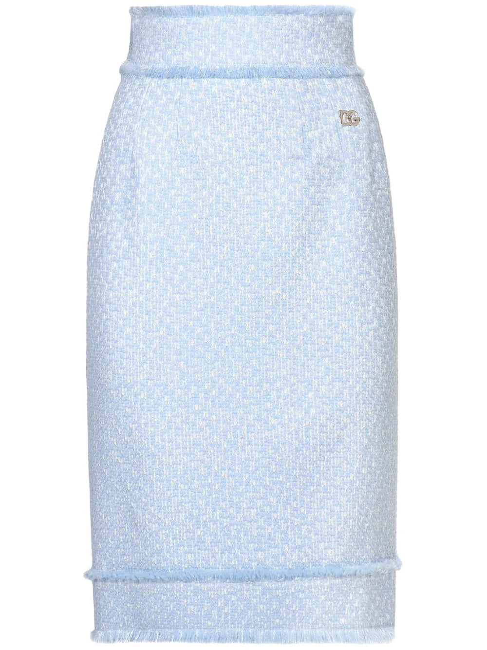 Appliqu�-Logo Tweed Straight Skirt