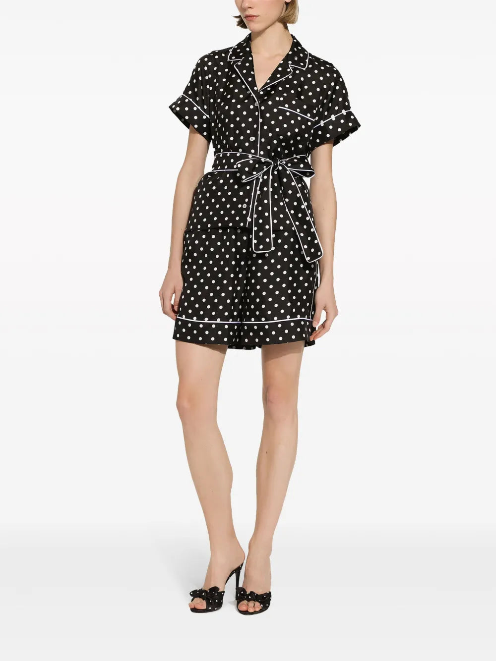 Polka-Dot Print Silk Shirt