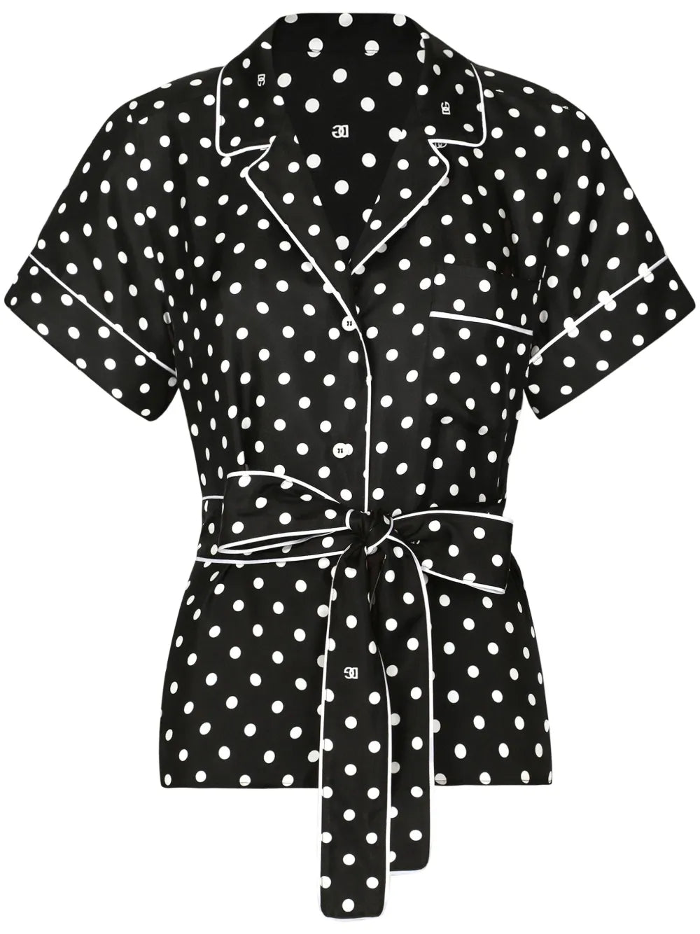 Polka-Dot Print Silk Shirt