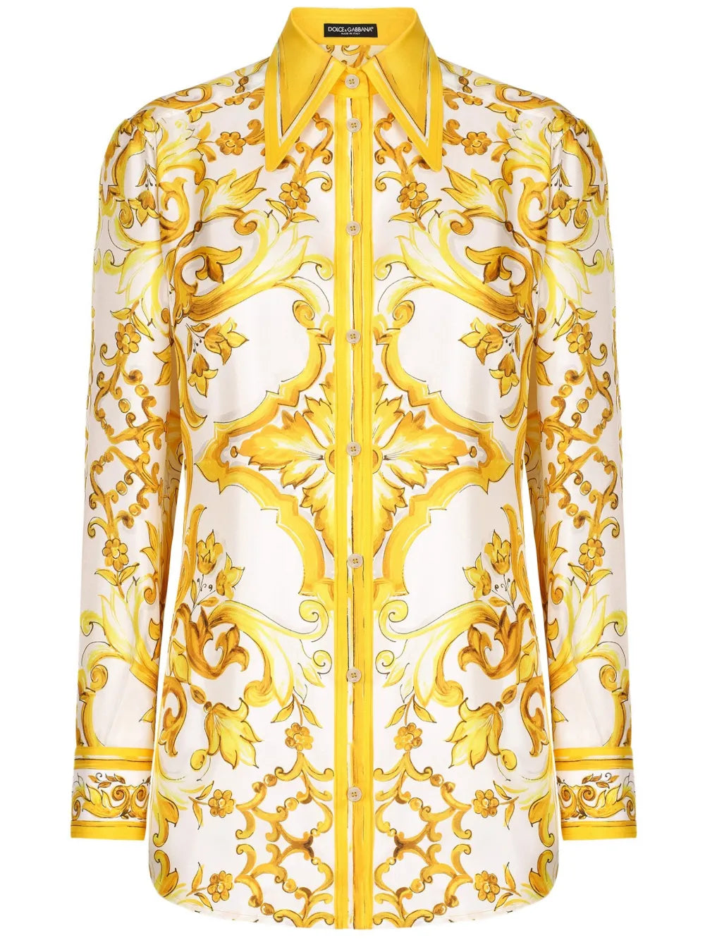 Majolica-Print Silk Shirt