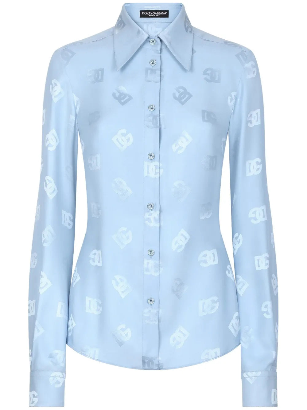 Monogram-Jacquard Silk Shirt