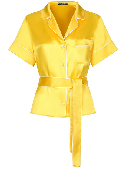 Belted Silk Shirt