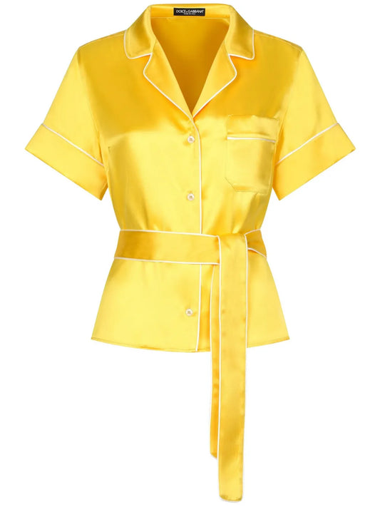 Belted Silk Shirt