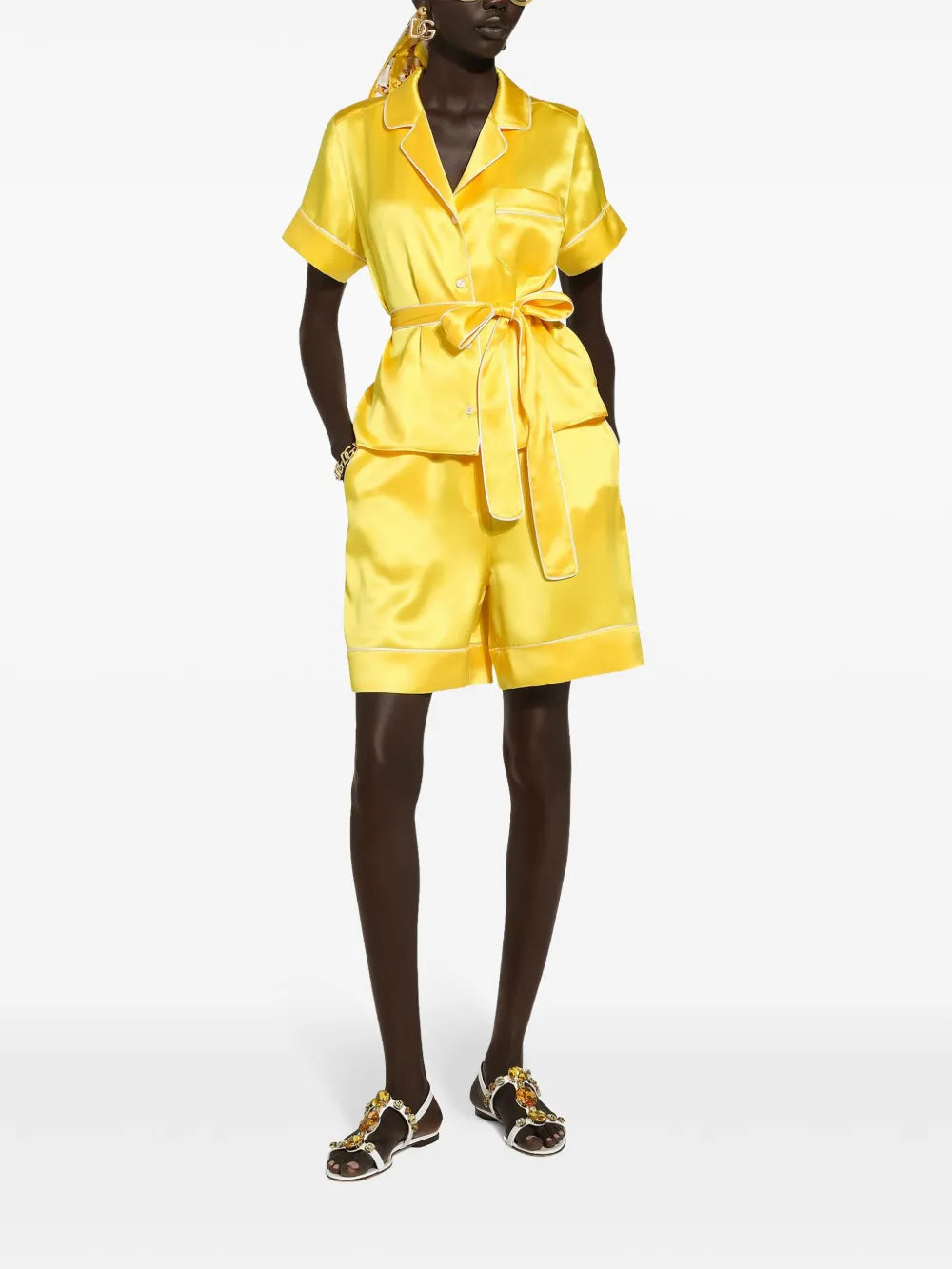Belted Silk Shirt