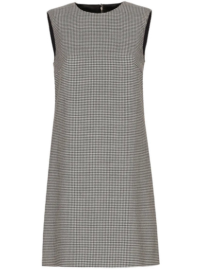 Houndstooth-Pattern Wool Dress