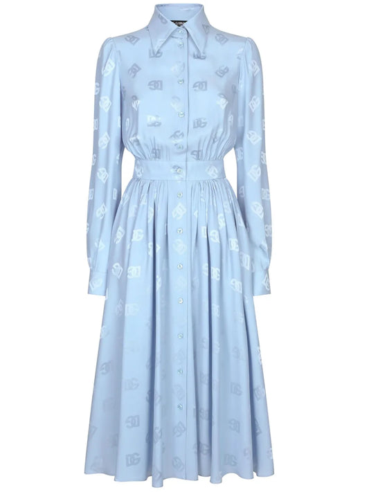 Monogram-Jacquard Shirt Dress