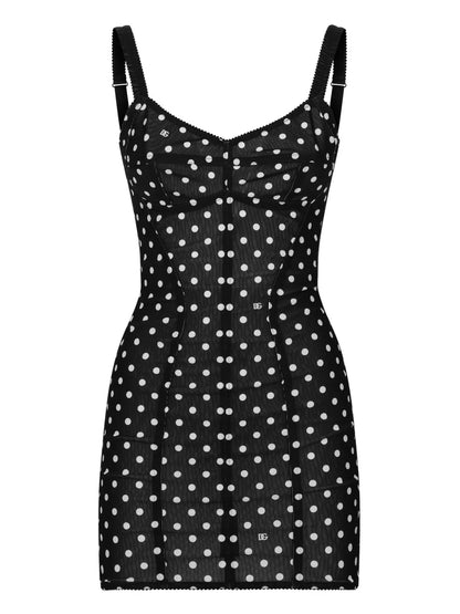 Polka-Dot Corset Minidress