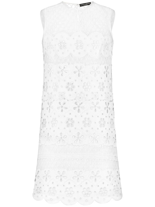 Embroidered Mesh Minidress