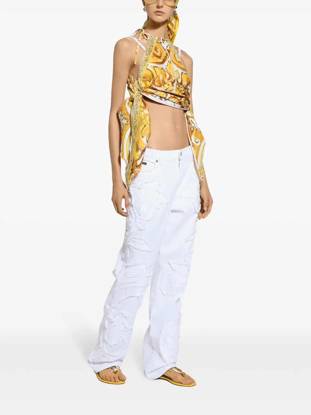 Majolica-Print Halterneck Top