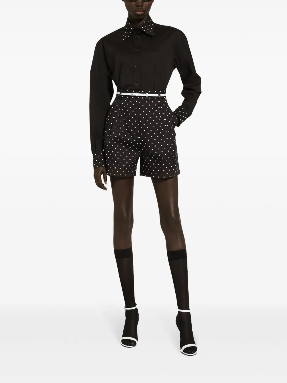 Polka Dot-Print Tailored Shorts