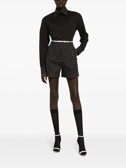Polka Dot-Print Tailored Shorts