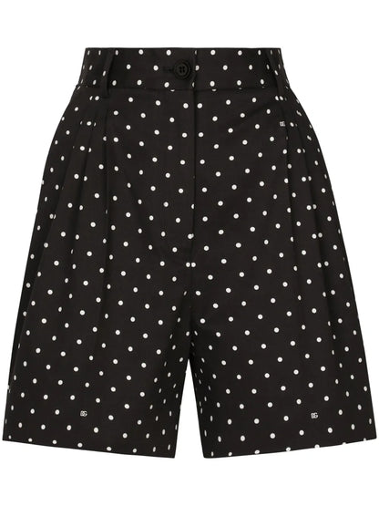 Polka Dot-Print Tailored Shorts