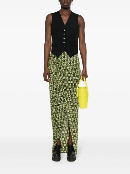 Aurea-Print Wrap Maxi Skirt