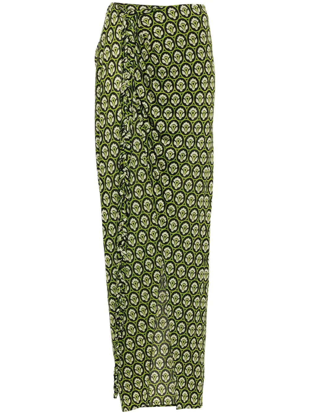 Aurea-Print Wrap Maxi Skirt