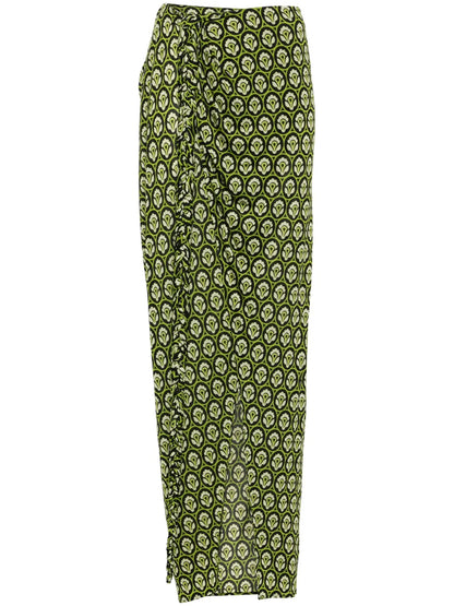 Aurea-Print Wrap Maxi Skirt