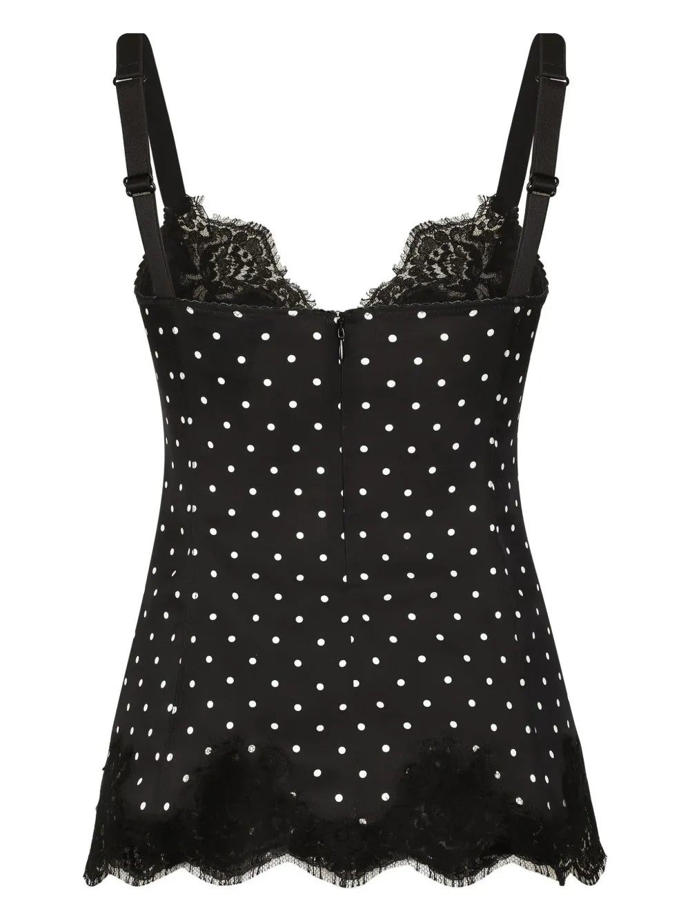 Polka Dot-Print Lace Top