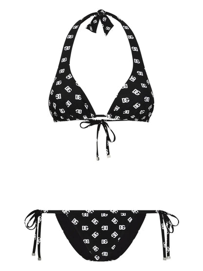 Dg-Logo Print Triangle-Cup Bikini Set