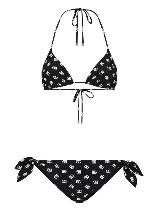 Dg-Logo Print Triangle-Cup Bikini Set