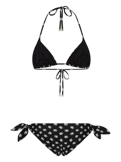 Dg-Logo Print Triangle-Cup Bikini Set