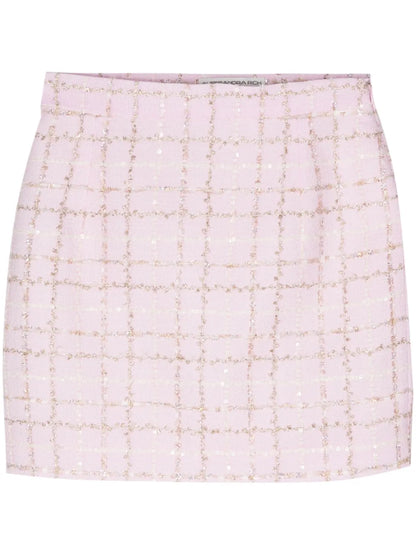 Sequin-Embellished Tweed Mini Skirt