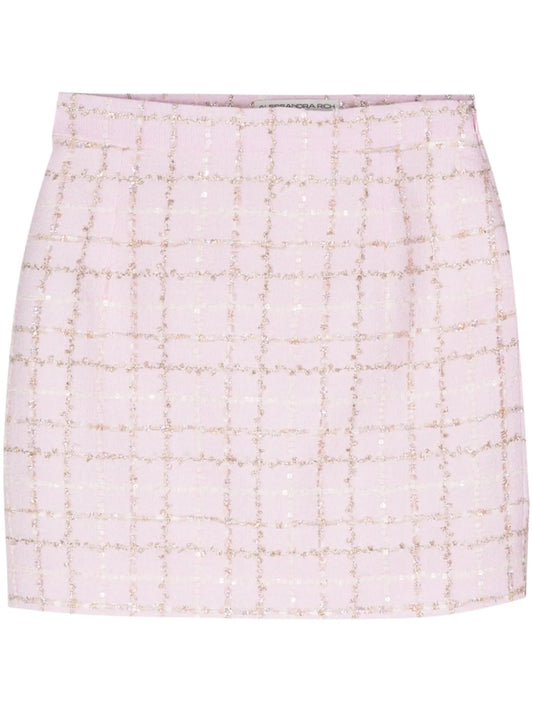 Sequin-Embellished Tweed Mini Skirt
