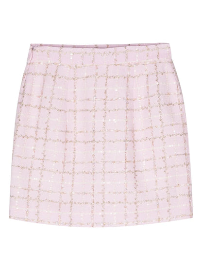 Sequin-Embellished Tweed Mini Skirt