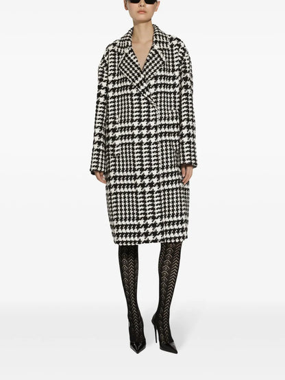 Houndstooth-Pattern Coat