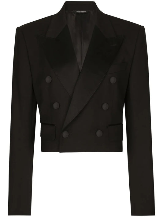 Double-Breasted Cropped Blazer
